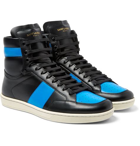 ysl mens high top sneakers|saint laurent low top sneakers.